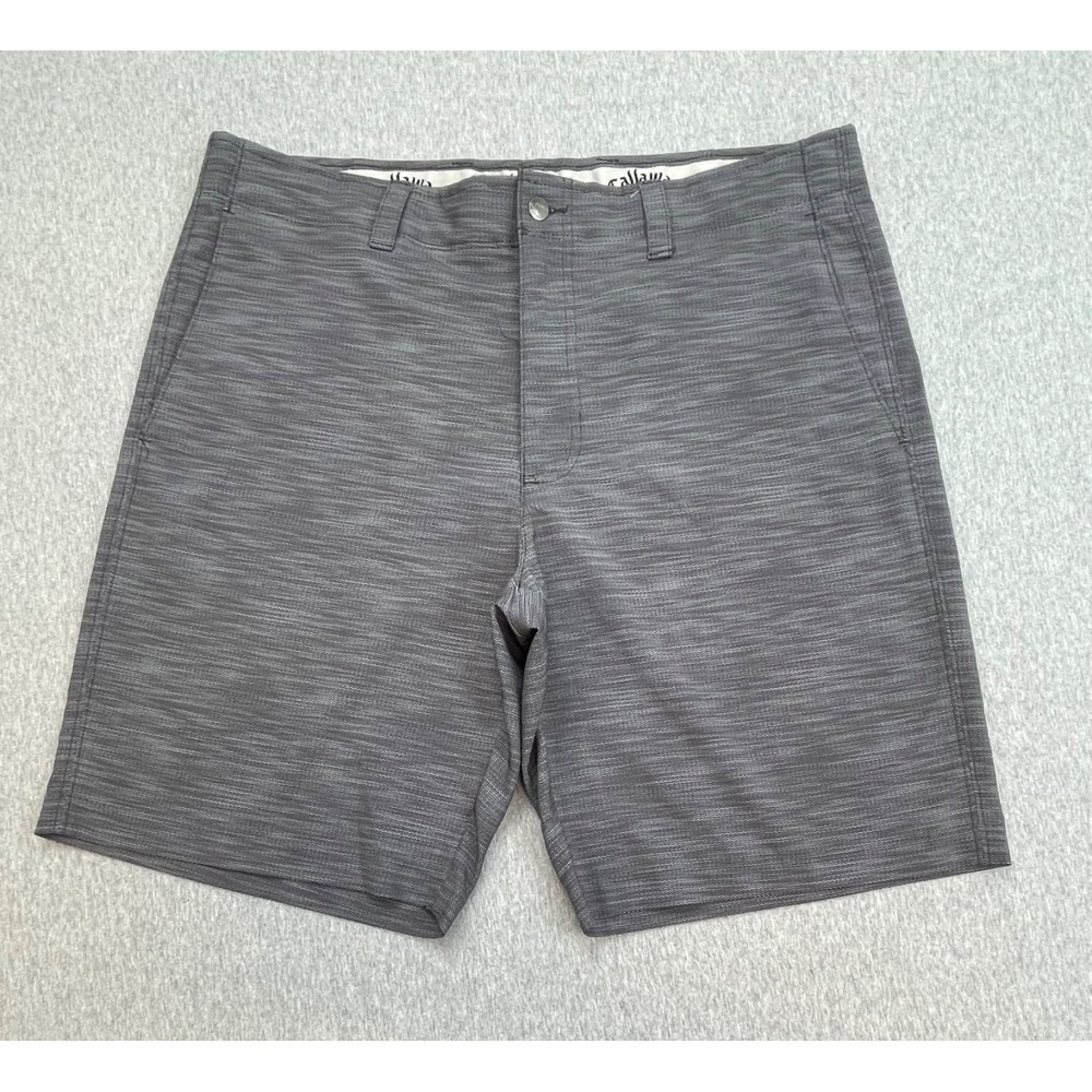 Callaway Shorts Mens 36 Gray Heathered Performance Stretch Flat Front 9" Inseam